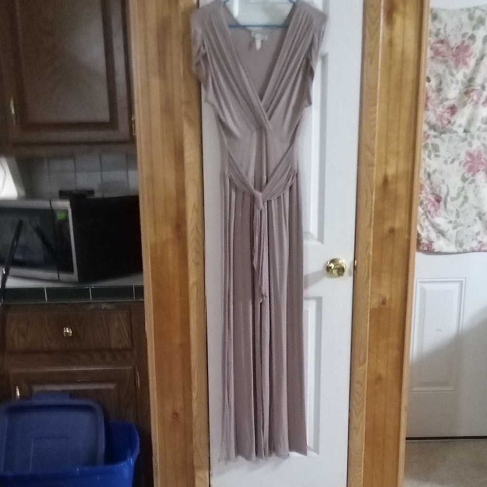 Body Central Taupe Maxi Dress